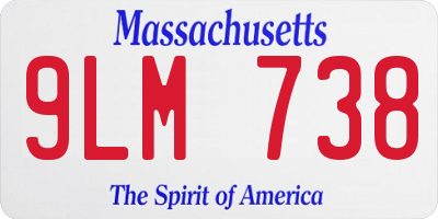 MA license plate 9LM738