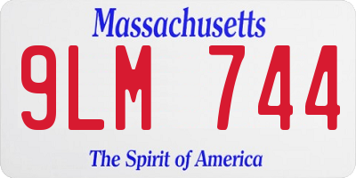 MA license plate 9LM744