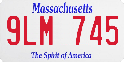 MA license plate 9LM745