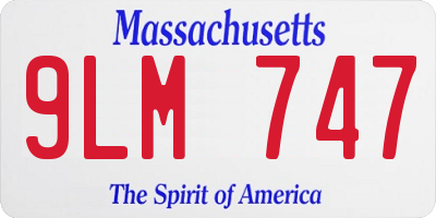 MA license plate 9LM747