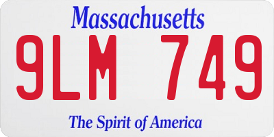 MA license plate 9LM749