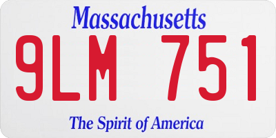 MA license plate 9LM751