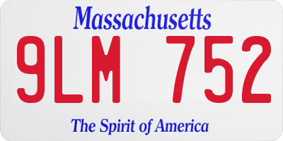 MA license plate 9LM752