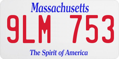 MA license plate 9LM753