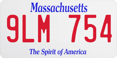 MA license plate 9LM754