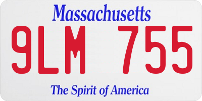 MA license plate 9LM755