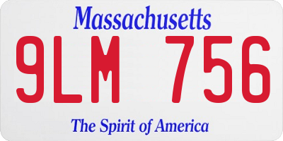 MA license plate 9LM756