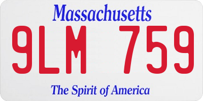 MA license plate 9LM759