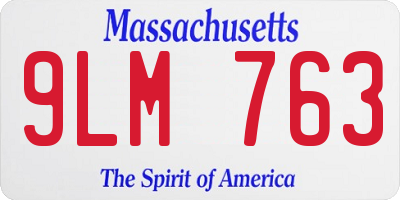 MA license plate 9LM763