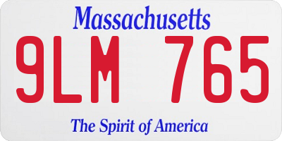 MA license plate 9LM765