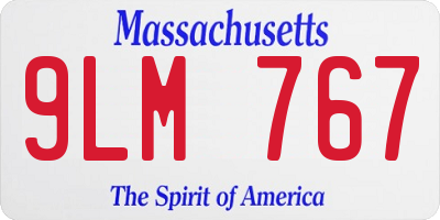 MA license plate 9LM767