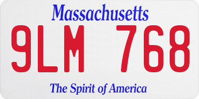 MA license plate 9LM768