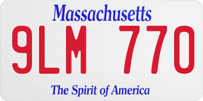 MA license plate 9LM770