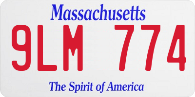 MA license plate 9LM774