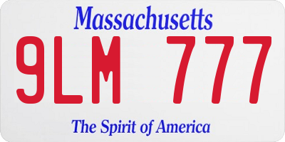 MA license plate 9LM777