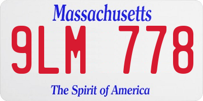 MA license plate 9LM778