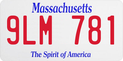 MA license plate 9LM781