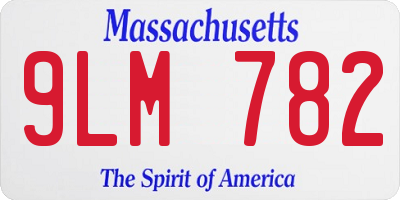 MA license plate 9LM782