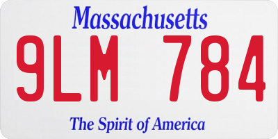 MA license plate 9LM784