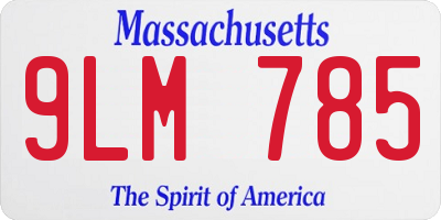 MA license plate 9LM785