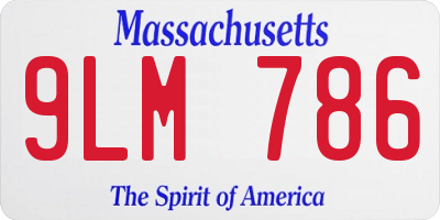 MA license plate 9LM786