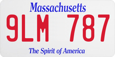MA license plate 9LM787