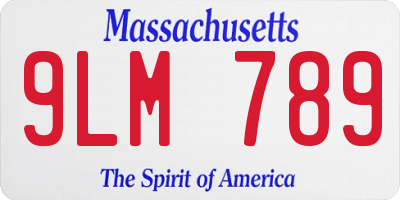 MA license plate 9LM789