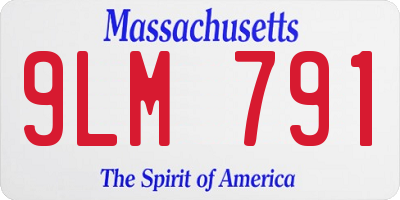 MA license plate 9LM791