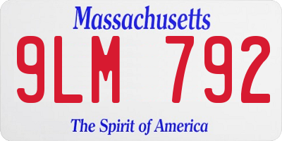 MA license plate 9LM792