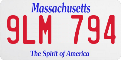 MA license plate 9LM794