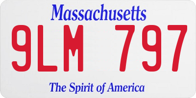 MA license plate 9LM797