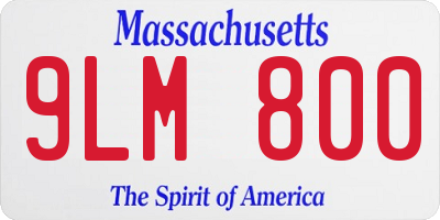 MA license plate 9LM800