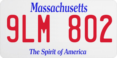 MA license plate 9LM802