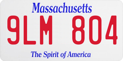 MA license plate 9LM804