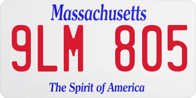 MA license plate 9LM805
