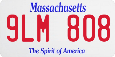 MA license plate 9LM808