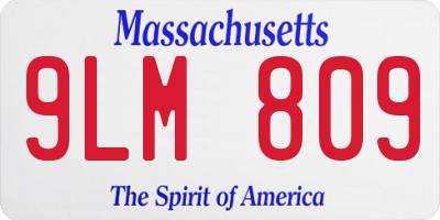 MA license plate 9LM809