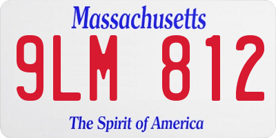 MA license plate 9LM812