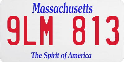 MA license plate 9LM813