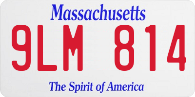 MA license plate 9LM814