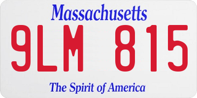MA license plate 9LM815