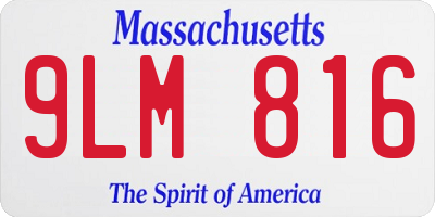 MA license plate 9LM816