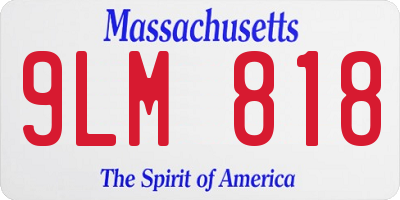 MA license plate 9LM818