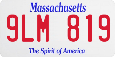 MA license plate 9LM819