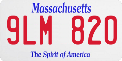 MA license plate 9LM820