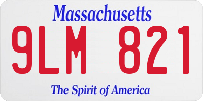 MA license plate 9LM821