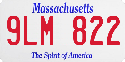 MA license plate 9LM822