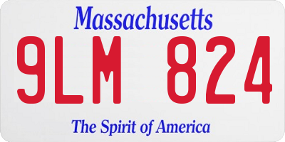 MA license plate 9LM824