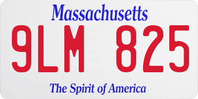 MA license plate 9LM825