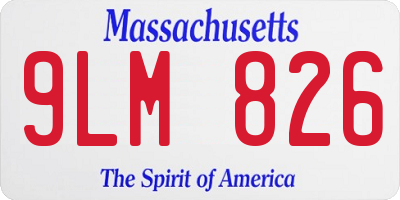 MA license plate 9LM826